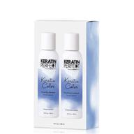 keratin perfect color travel duo: shampoo & conditioner for color treated hair - softens, protects & prolongs keratin treatment - 3.4 oz logo