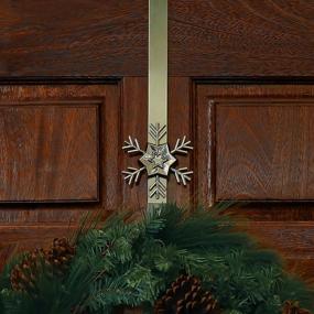 img 2 attached to Haute Decor Adapt Adjustable Length Wreath Hanger with Removable Snowflake Icon - Antique Brass Finish