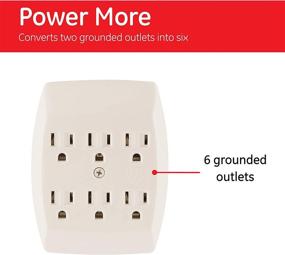 img 3 attached to 💡 GE 6-Outlet Extender Wall Tap: Grounded Adapter & Charging Station, 3-Prong, Secure Install - UL Listed (54946) in Light Almond
