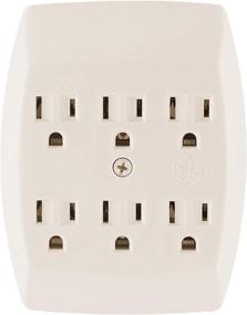 img 4 attached to 💡 GE 6-Outlet Extender Wall Tap: Grounded Adapter & Charging Station, 3-Prong, Secure Install - UL Listed (54946) in Light Almond