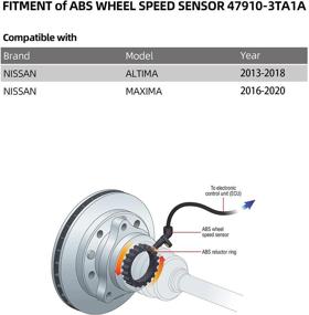 img 3 attached to 🚗 Датчик скорости вращения колеса ABS Nissan передний левый/правый для Altima 13-18 и Maxima 16-20 (Seineca 47910-3TA1A 47910-3TA2A ALS2554 2ABS2759)