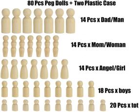 img 3 attached to 🎨 Yesland 80 Pack Wooden Peg Dolls: Unleash your Creativity with Unfinished People/Peg Doll Bodies in a Plastic Case - Perfect for DIY Arts and Crafts!