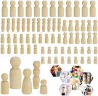 🎨 yesland 80 pack wooden peg dolls: unleash your creativity with unfinished people/peg doll bodies in a plastic case - perfect for diy arts and crafts! logo