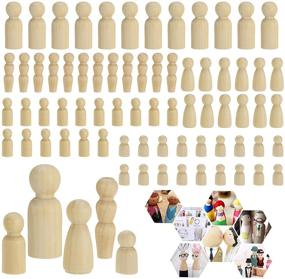 img 4 attached to 🎨 Yesland 80 Pack Wooden Peg Dolls: Unleash your Creativity with Unfinished People/Peg Doll Bodies in a Plastic Case - Perfect for DIY Arts and Crafts!