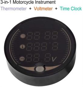 img 1 attached to 🏍️ Aramox 3-in-1 Motorcycle Thermometer Voltmeter, Electronic Digital Temperature Gauge with Time Clock Tester