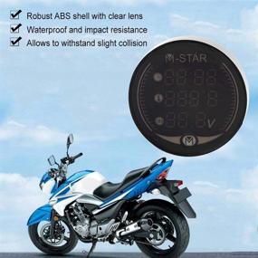 img 2 attached to 🏍️ Aramox 3-in-1 Motorcycle Thermometer Voltmeter, Electronic Digital Temperature Gauge with Time Clock Tester
