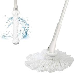 img 4 attached to 🧹 JEHONN Microfiber Twist Tornado Mop with Self-Wringing Metal Wringer and 2 Washable Replacements - Efficient Floor Cleaning & Dust Mop (51 Inches)