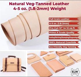 img 3 attached to 🐄 ELW Full Grain Leather Cowhide: 4-5 oz. Thickness | AB Grade Hide | Pre-Cut 4-6 SQ FT Piece | Vegetable Tanned Tooling, Carving, Dyeing Material for Craft and Hobby Workshop
