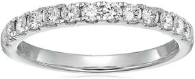 img 4 attached to Vir Jewels 1/2 cttw Diamond Wedding Band in 14K White Gold with 13 Prong-Set Round Stones