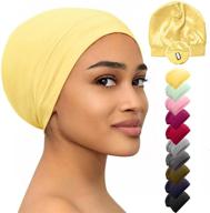satin bonnet lined sleeping beanie hat - bamboo headwear for frizzy natural hair, nurse cap for women and men - improved seo logo