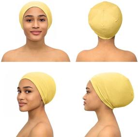 img 2 attached to Satin Bonnet Lined Sleeping Beanie Hat - Bamboo Headwear for Frizzy Natural Hair, Nurse Cap for Women and Men - Improved SEO