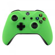green soft touch front housing shell case for xbox one s/x controller - replacement kit faceplate cover for xbox one wireless controller model 1708 (controller not included) logo
