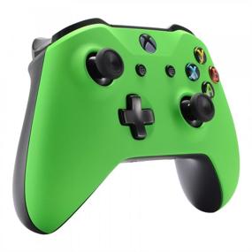 img 1 attached to Green Soft Touch Front Housing Shell Case for Xbox One S/X Controller - Replacement Kit Faceplate Cover for Xbox One Wireless Controller Model 1708 (Controller NOT Included)