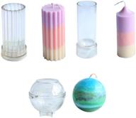 🕯️ plastic pillar candle making kit - set of 3 candle molds: ball sphere, large cylinder rib mold - diy candle making supplies logo