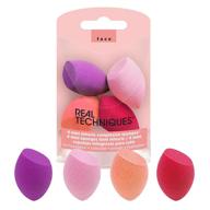 real techniques mini miracle complexion sponge makeup blender - 4 count beauty sponges: a must-have for flawless makeup application logo