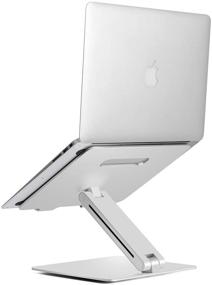 img 3 attached to 📱 Lightweight Aluminum Laptop Stand with Adjustable Height - Ergonomic Design, Compatible with 15.6" MacBook Pro/Air, Dell, Hp, Samsung, Apple Laptop - Stylish and Foldable Holder for Office Desk