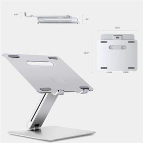 img 2 attached to 📱 Lightweight Aluminum Laptop Stand with Adjustable Height - Ergonomic Design, Compatible with 15.6" MacBook Pro/Air, Dell, Hp, Samsung, Apple Laptop - Stylish and Foldable Holder for Office Desk