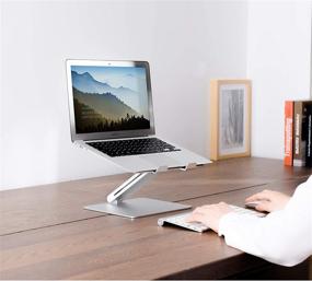 img 1 attached to 📱 Lightweight Aluminum Laptop Stand with Adjustable Height - Ergonomic Design, Compatible with 15.6" MacBook Pro/Air, Dell, Hp, Samsung, Apple Laptop - Stylish and Foldable Holder for Office Desk