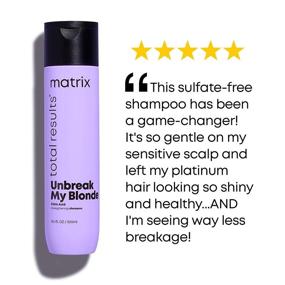 img 1 attached to Revive and Protect: MATRIX Unbreak My Blonde Strengthening Shampoo - Repairs, Softens, and Adds Shine to Damaged Lightened Hair - Sulfate-Free Formula