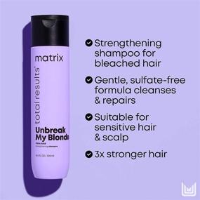 img 2 attached to Revive and Protect: MATRIX Unbreak My Blonde Strengthening Shampoo - Repairs, Softens, and Adds Shine to Damaged Lightened Hair - Sulfate-Free Formula
