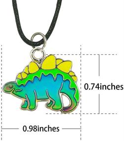 img 3 attached to 🦖 Color Changing Dinosaur Pendant: Fun Jewels Cute Stegosaurus Mood Necklace for Boys and Girls