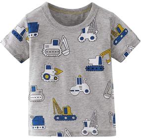 img 3 attached to 👕 KISBINI Boys Summer Clothes Set: Trendy Short Sleeve Dinosaur Tshirt & Shorts - California Outfits for Toddler Little Boy