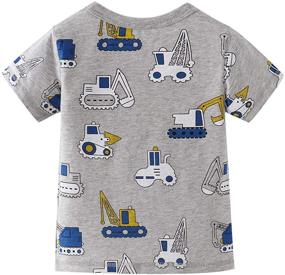 img 2 attached to 👕 KISBINI Boys Summer Clothes Set: Trendy Short Sleeve Dinosaur Tshirt & Shorts - California Outfits for Toddler Little Boy