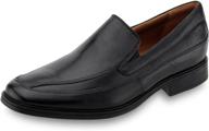 👞 black leather men's loafers by clarks - slip-on men's shoes logo