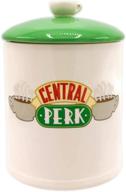 🍪 irresistible ceramic cookie jar - silver buffalo friends central perk logo, white/green логотип