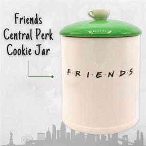 img 3 attached to 🍪 Irresistible Ceramic Cookie Jar - Silver Buffalo Friends Central Perk Logo, White/Green