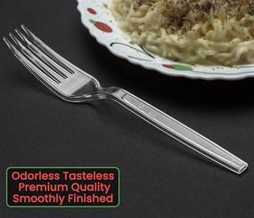 img 2 attached to 🍴 Lonezo [50 Pack] - Sturdy Plastic Forks - 7 Inch Length - Transparent Plastic Utensils and Disposable Silverware Set
