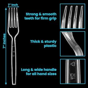 img 3 attached to 🍴 Lonezo [50 Pack] - Sturdy Plastic Forks - 7 Inch Length - Transparent Plastic Utensils and Disposable Silverware Set