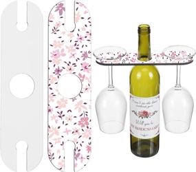 img 4 attached to 🍷 Premium Sublimation Blank Glass Holder: Under Cabinet Stemware Storage for Wine Glasses - Ideal for DIY Picture Sublimation, MDF Blanks for Couple Lovers Friends (2)