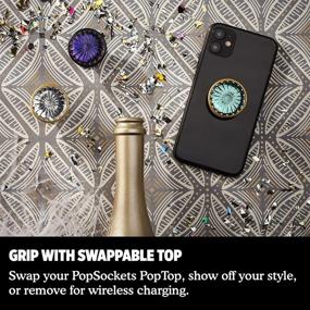 img 2 attached to 📱 PopSockets PopGrip: Складная ручка для телефона и держатель, заменяемый верх, декоративный морской пеной