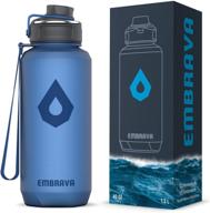 🚰 embrava 40oz water bottle - leak proof spout with carry ring - heavy-duty tritan plastic for sports, camping, gym, fitness, outdoor activities logo