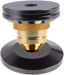 img 1 attached to Bluecell 8-Pack Black 24K Nickel Plated Speaker Spikes Pads Mats - 5x25mm Isolation Stand Foot Cone Base