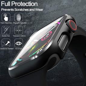 img 3 attached to 🕶️ PZOZ Корпус совместимый с Apple Watch серии 6/5/4/SE 44 мм - Тонкий матовый жесткий чехол с полным покрытием и защитным экраном для iWatch Женщины Мужчины GPS (Черный)