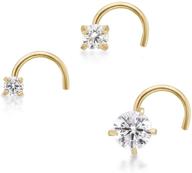 💍 14k yellow gold nose ring set with 22 gauge twist cubic zirconia studs - 1.5 mm, 2 mm, 2.5 mm by lavari jewelers logo