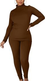 img 4 attached to Outfits Workout Tracksuit Turtleneck Legging Outdoor Recreation