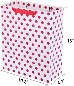 img 3 attached to 🎁 Set of 4, 13-Inch Large Paper Gift Bags with Polka Dot Design, Includes Tissue Paper, Assorted Colors - Bags with Handle for Party Favors