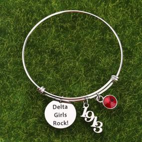 img 2 attached to AKTAP Delta Bracelet DST Sorority Jewelry: Celebrate Delta Girls Rock 1913 with a Special Greek Sorority Sisters Gift