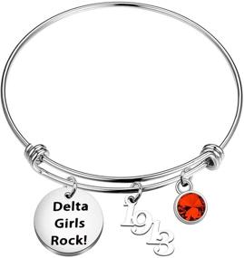 img 4 attached to AKTAP Delta Bracelet DST Sorority Jewelry: Celebrate Delta Girls Rock 1913 with a Special Greek Sorority Sisters Gift