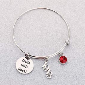 img 1 attached to AKTAP Delta Bracelet DST Sorority Jewelry: Celebrate Delta Girls Rock 1913 with a Special Greek Sorority Sisters Gift