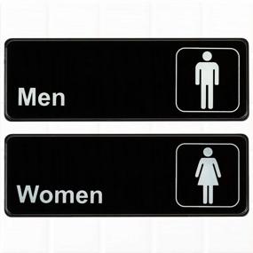 img 1 attached to Set Restroom Signs Mens Womens