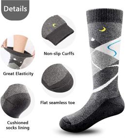 img 2 attached to 🧦 Non-Slip Cuff Over-the-Calf Ski Socks for Kids (2 Pairs/3 Pairs) - Warm, Soft, Ideal for Winter Skiing and Outdoor Activities - Girls Boys