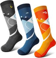 🧦 non-slip cuff over-the-calf ski socks for kids (2 pairs/3 pairs) - warm, soft, ideal for winter skiing and outdoor activities - girls boys логотип