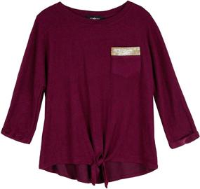 img 2 attached to 👚 Heathered Girls' Pocket Tee Shirt by Amy Byer - Tops, Tees & Blouses