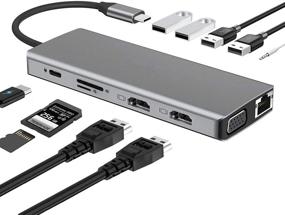 img 4 attached to 💻 Ultimate MacBook Pro Docking Station: USB-C Hubs, HDMI/VGA, PD, SD Card Reader, Gigabit Ethernet & More!