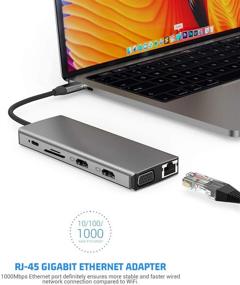 img 2 attached to 💻 Ultimate MacBook Pro Docking Station: USB-C Hubs, HDMI/VGA, PD, SD Card Reader, Gigabit Ethernet & More!