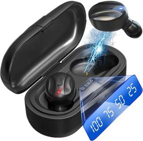 img 4 attached to 🎧 Наушники Ultimate Earbuds Mini: Hi-Fi стерео наушники в ухе с сенсорным управлением и водонепроницаемым дизайном - включает чехол для зарядки, светодиодный дисплей и встроенный микрофон для дома, офиса, работы